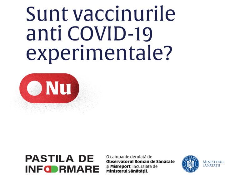 Sunt vaccinurile anti COVID-19 experimentale? , Foto: Ministerul Sanatatii