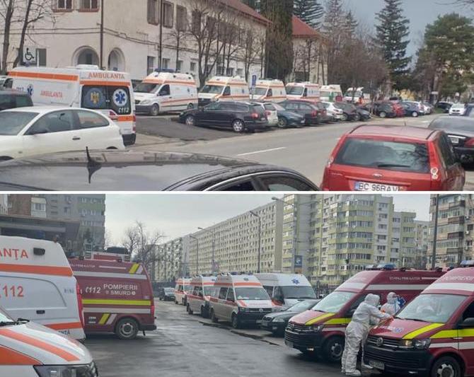 Ambulante la coada in fata spitalelor, Foto: Vlad Voiculescu - Facebook