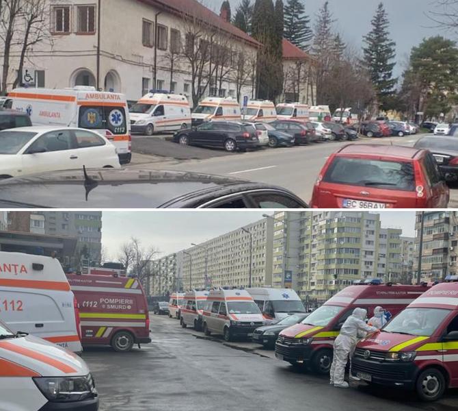 Ambulante la coada in fata spitalelor, Foto: Vlad Voiculescu - Facebook