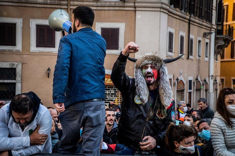 Proteste anti-restrictii la Roma, Foto: Alessandro Serrano'/AGF / Shutterstock Editorial / Profimedia