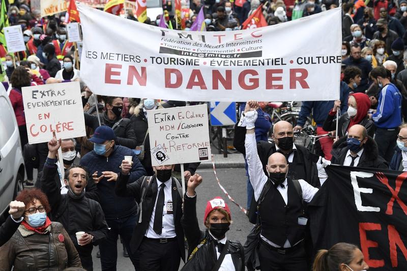 Lucratori in industria turismului, protest la Paris, Foto: Bertrand GUAY / AFP / Profimedia