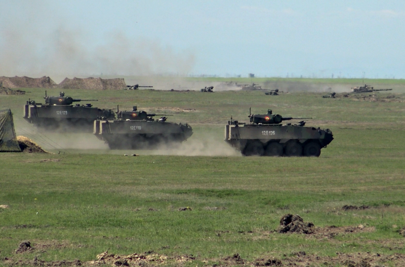 Blindatele românești în luptă la poligonul de la Smârdan, Foto: Hotnews