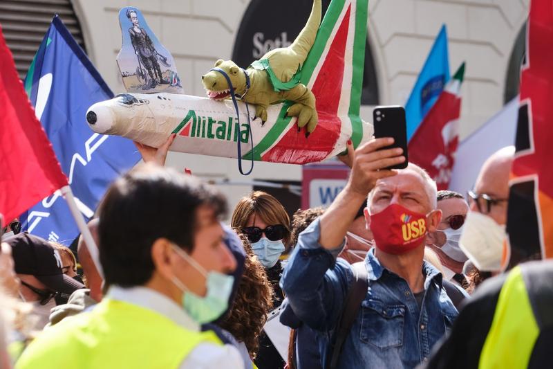 Desfiintarea Alitalia a provocat proteste in Peninsula, Foto: Mauro Scrobogna / LaPresse / Profimedia