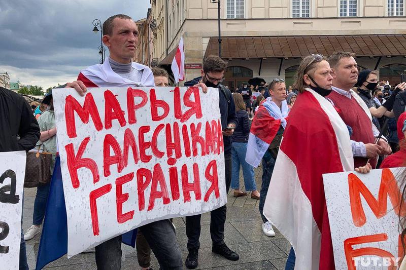 manifestare pentru eliberarea lui Protasevici, Varsovia (sursa foto: twitter), Foto: Hotnews