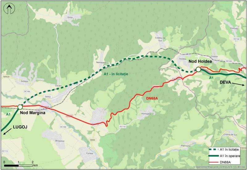 A1 Margina - Holdea și DN68A, Foto: CNAIR