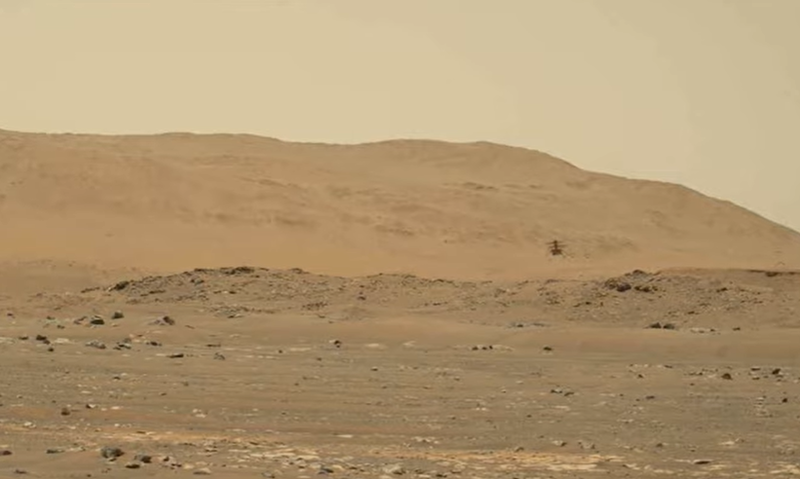 elicopterul Ingenuity zburand pe Marte, Foto: Captura video