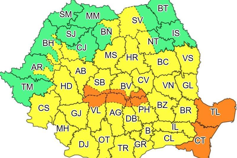 Avertizari meteo pentru 1 si 2 iunie, Foto: ANM