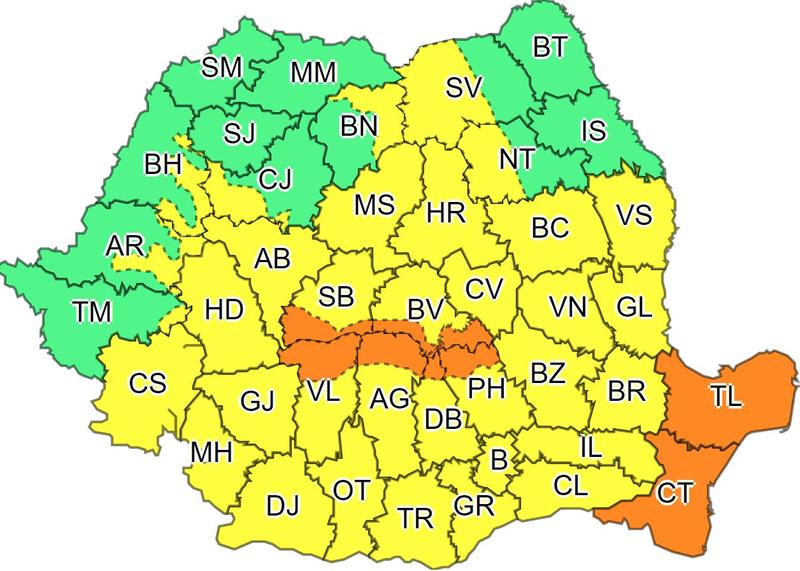 Avertizari meteo pentru 1 si 2 iunie, Foto: ANM