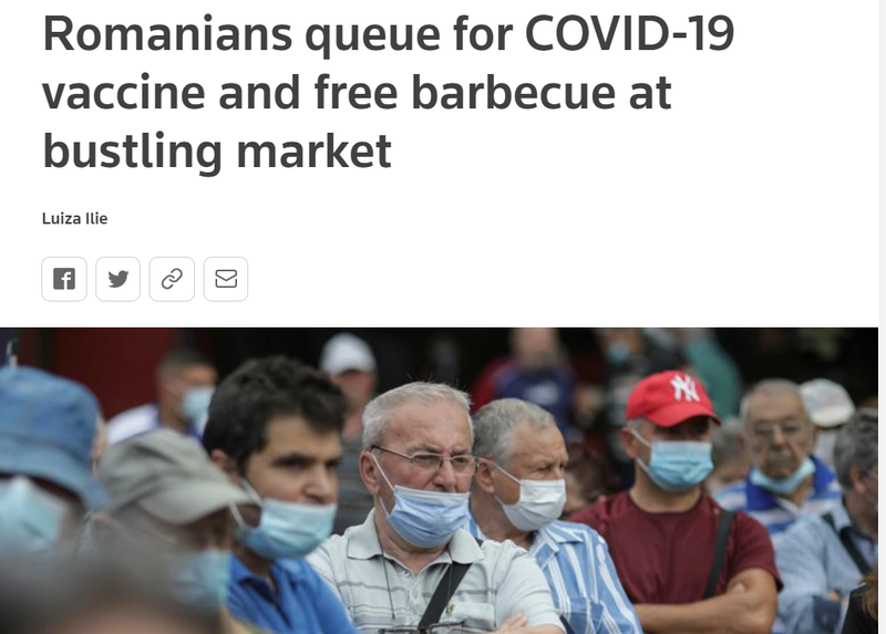 Coada la vaccinare Obor Reuters, Foto: Captura Reuters