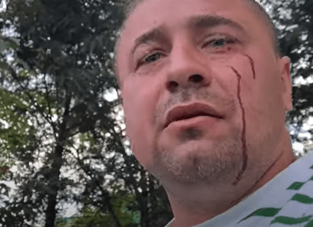 Activistul buzoian batut de fata cu politia, Foto: Captura YouTube