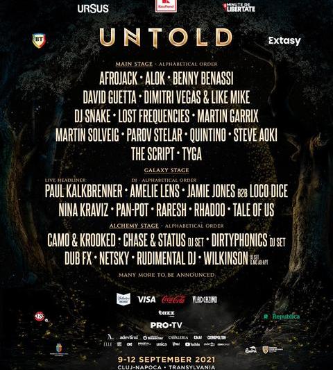 Primul line-up de la Untold 2021, Foto: UNTOLD