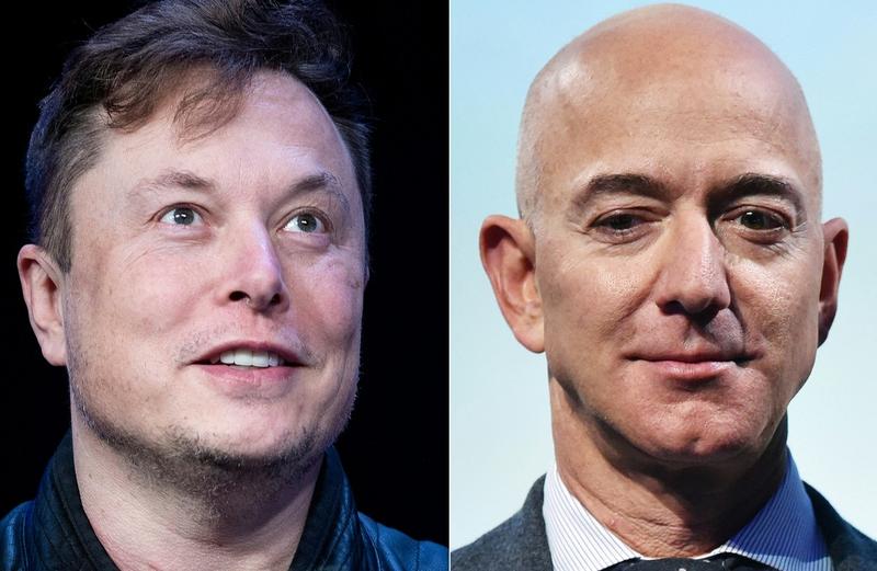 Elon Musk si Jeff Bezos, Foto: Mandel Ngan / AFP / Profimedia Images