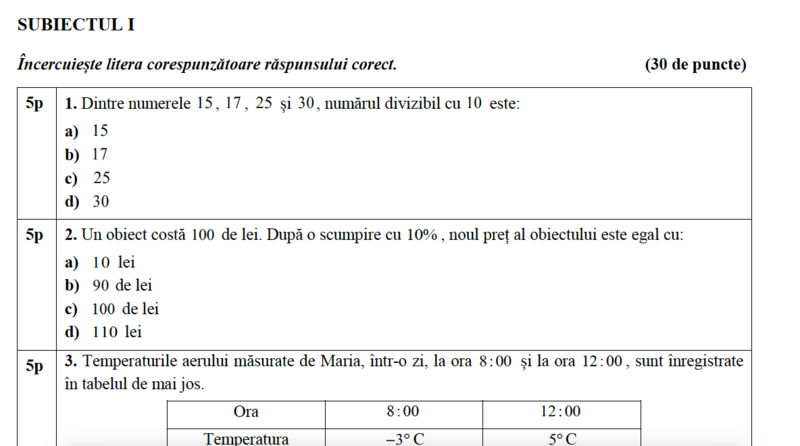 Subiecte matematic evaluare nationala 2021, Foto: Hotnews