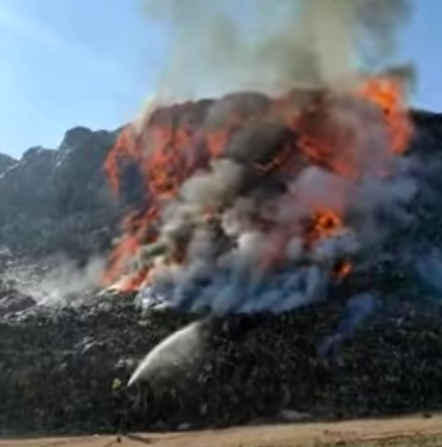 Incendiu groapa de gunoi Sighisoara, Foto: youtube.com