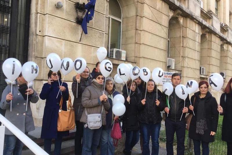 Protest al pacientilor pentru imunoglobulina in fata Ministerului Sanatatii, anul 2017, Foto: Hotnews