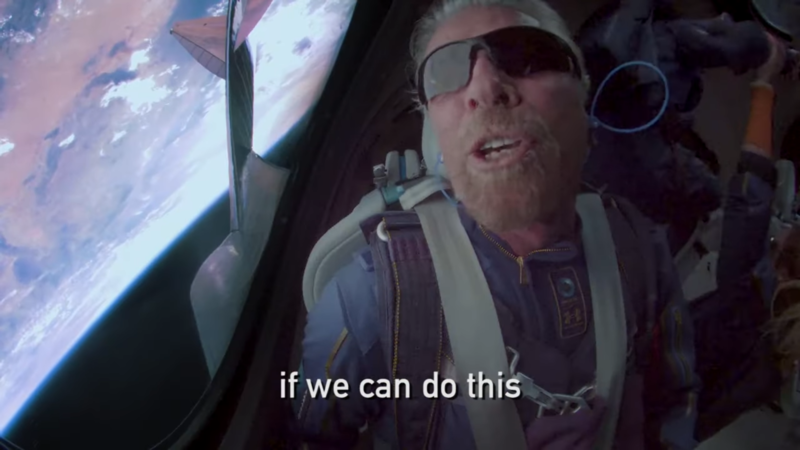 Richard Branson, in spatiu, Foto: Captura YouTube
