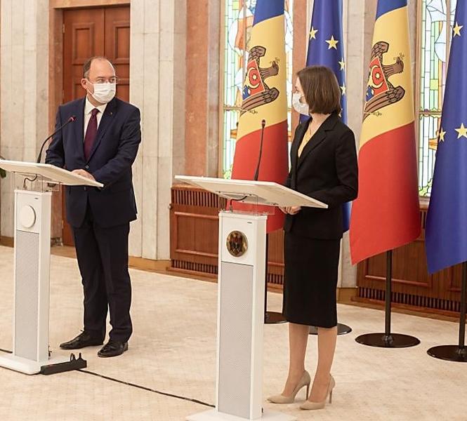 Bogdan Aurescu si Maia Sandu, 23 iulie 2021, Foto: MAE