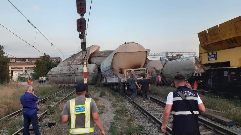 Trenuri de marfa care s-au ciocnit la Fetesti, Foto: Politia Ialomita