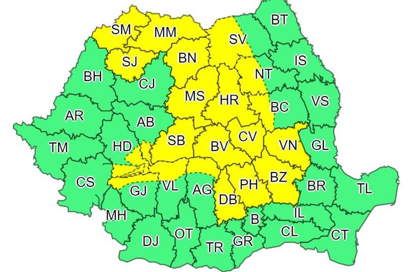 Avertizare cod galbend e ploi si furtuni, Foto: ANM