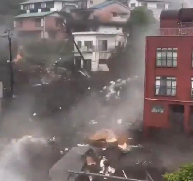 Alunecare de teren in Japonia, Foto: Captura video