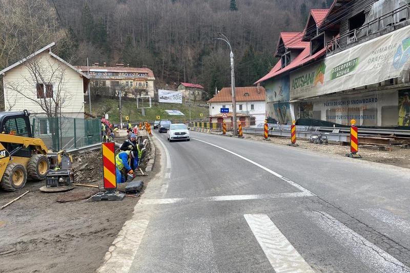 Lucrari pe DN1 la podul de la Azuga, Foto: CNAIR