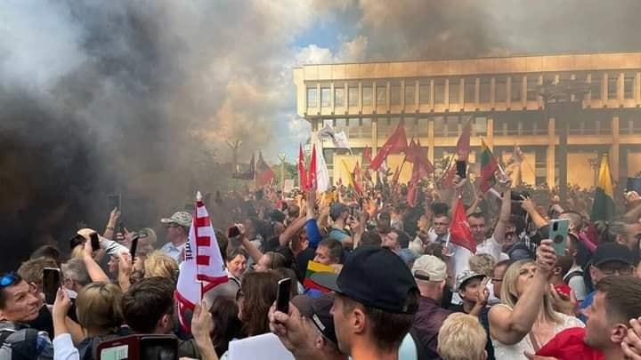 Protest in Lituania (sursa foto: twitter), Foto: Hotnews