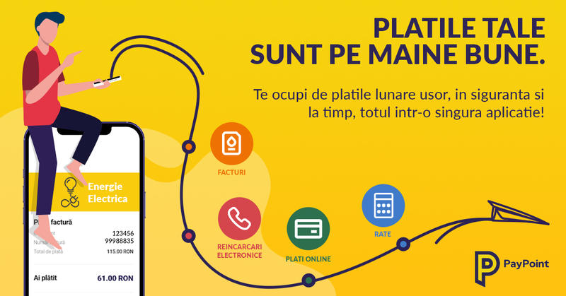 Plata facturilor prin aplicația PayPoint, Foto: PayPoint