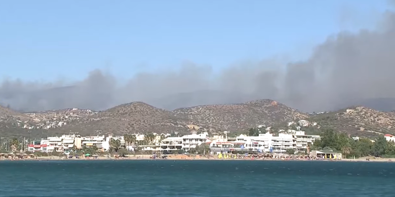 incendiu de vegetatie Laurium Grecia, Foto: Captura YouTube