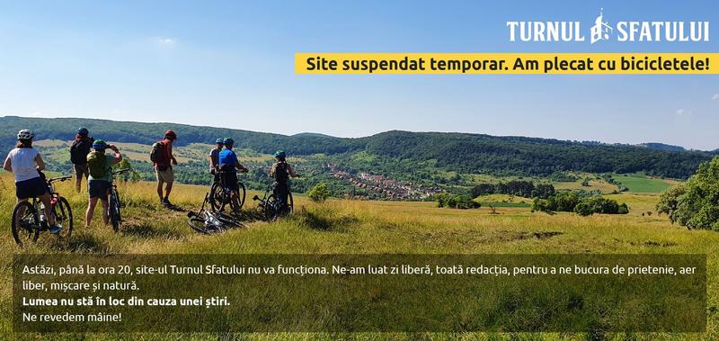 Turnul Sfatului a iesit la plimbare cu bicicletele, Foto: Captura de ecran