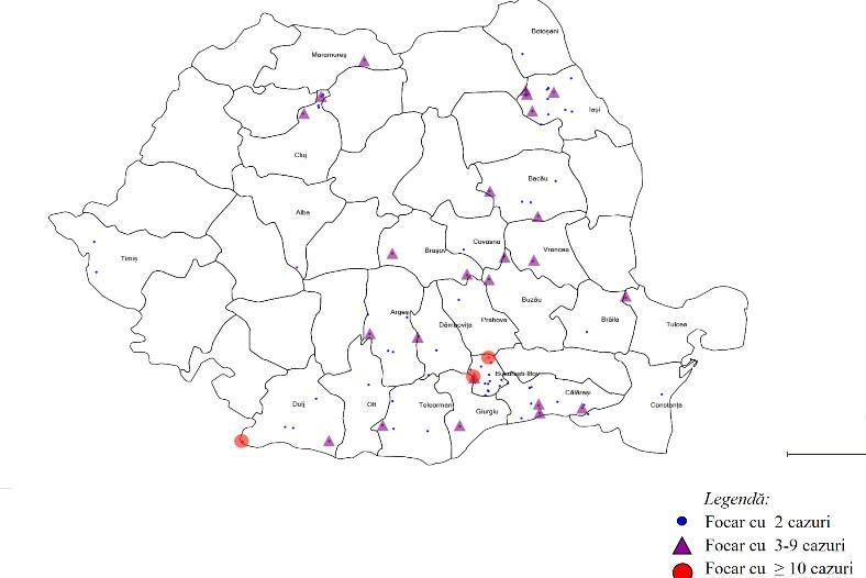 Harta cazurilor COVID, varianta Delta, Foto: INSP