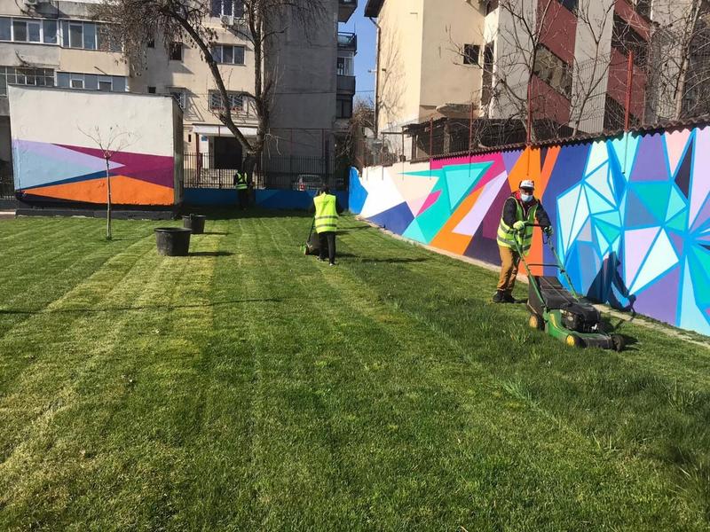 Iarba tunsa in curtile scolilor din Sectorul 6, Foto: Administratia Scolilor Sector 6