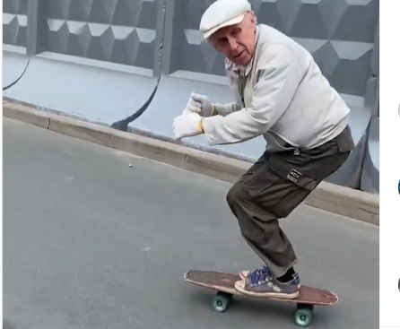 skateboarder la 73 de ani, Foto: Captura video