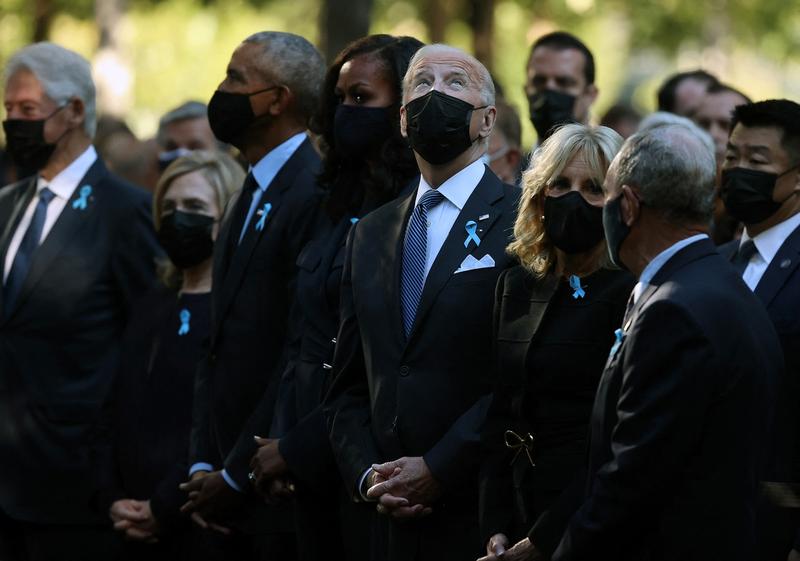 Sotii Biden, Obama si Clinton, la memorialul 9/11, Foto: Chip Somodevilla / Getty Images / Profimedia