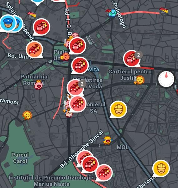 Trafic blocat în Bucuresti, Foto: Waze