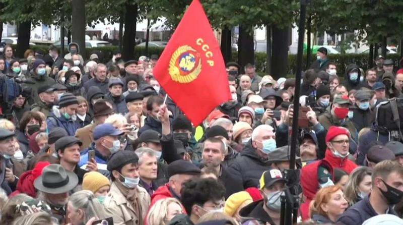 Protest la Moscova, Foto: Captura YouTube