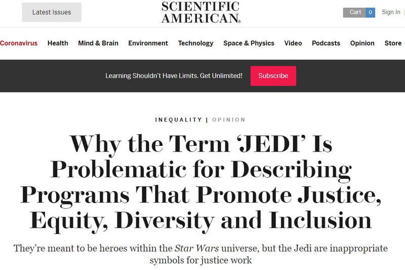 Scientific American despre Star Wars si Jedi, Foto: Captura de ecran