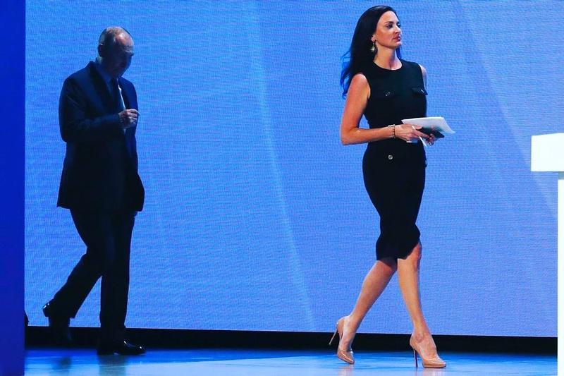 Jurnalista Hadley Gambel si Vladimir Putin (sursa twitter), Foto: Hotnews