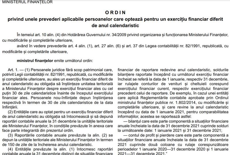 Ordin raportare an caledaristic diferit, Foto: Monitorul Oficial