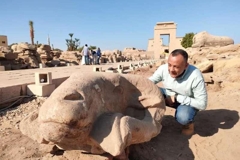 Statui gigantice reprezentând capete de berbeci, Foto: Egypt Ministry of Tourism and Antiquities