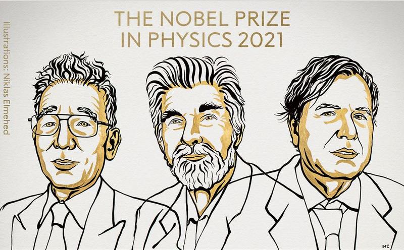 Syukuro Manabe, Klaus Hasselmann si Giorgio Parisi, Foto: NobelPrize.org
