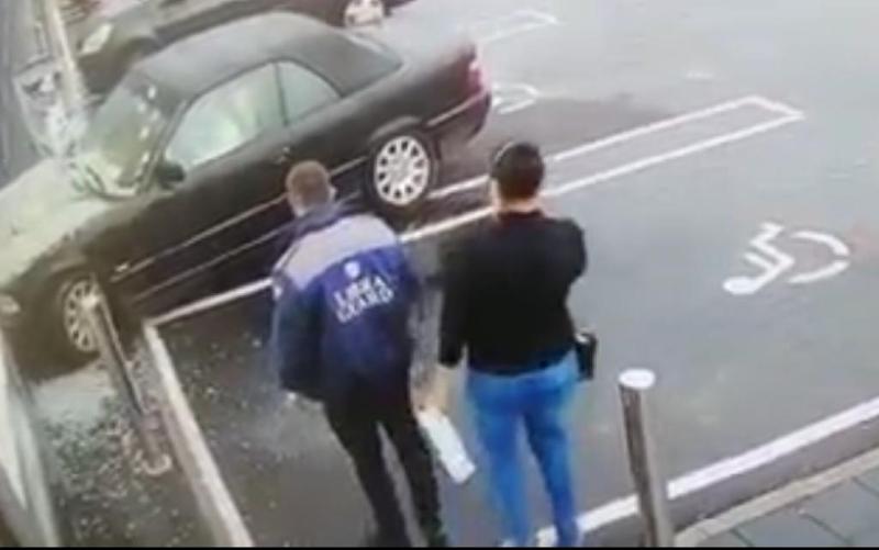 soferita cu masina in geamul unui magazin, Foto: Captura