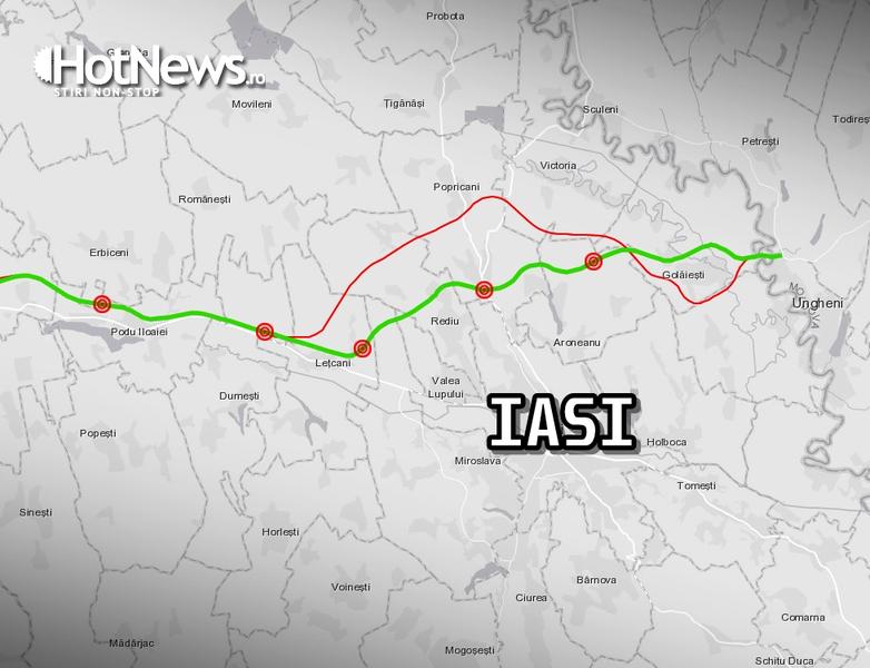Autostrada A8 in apropiere de Iasi - harta traseului, Foto: Hotnews