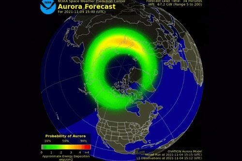 Aurora boreala-prognoza NOAA, Foto: NOAA