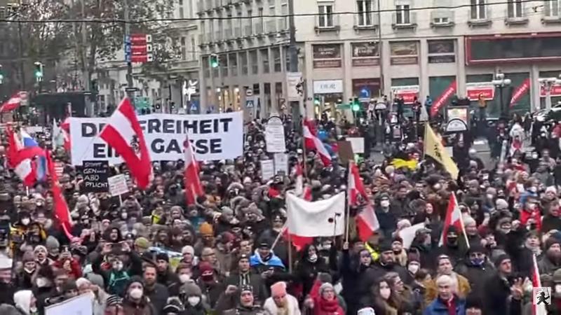 Proteste in Austria, Foto: Captura video