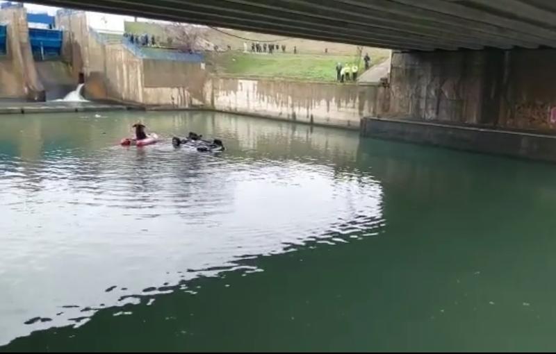 Masina cazuta in Dambovita, Foto: Captura video