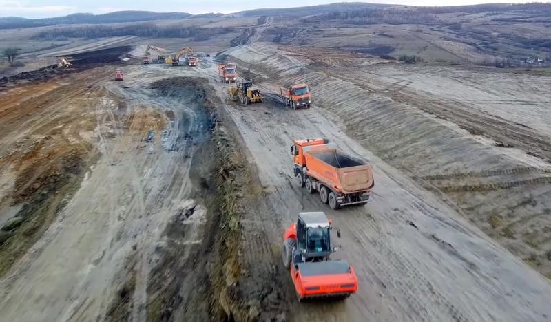 Autostrada Transilvania - tronsonul unde lucreaza romanii de la UMB, Foto: Captura YouTube