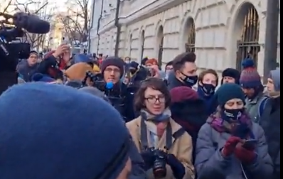 Protest fata de dizolvarea ONG-ului rus Memorial, Foto: Captura video