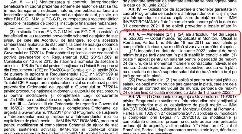 Salariul minim 24 de luni - din 2024, Foto: Monitorul Oficial