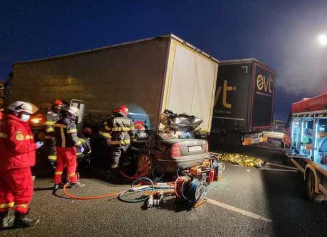 Accident grav pe A1, Foto: ISU Arad