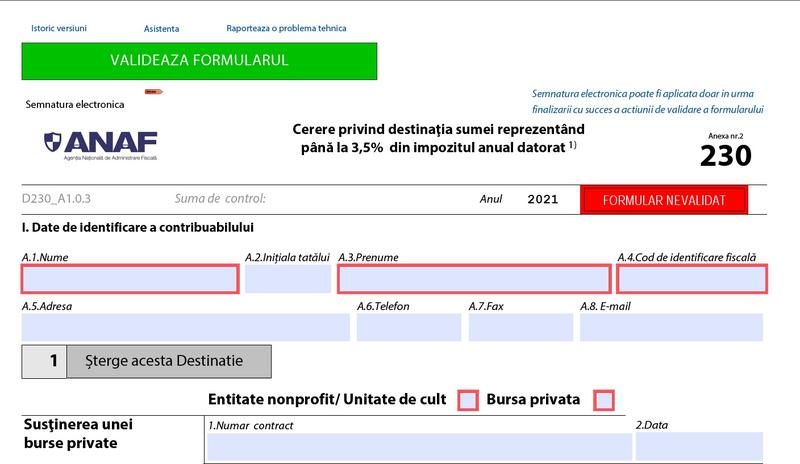 Declaratia 230, Foto: ANAF